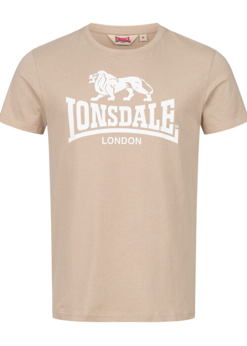 camiseta de hombre regular fit sand/blanco