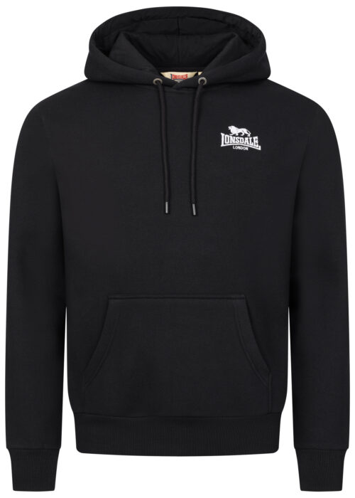 sudadera de hombre con capucha regular fit negro/blanco