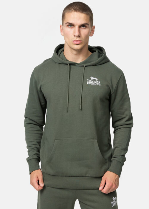 sudadera de hombre con capucha regular fit verde/blanco