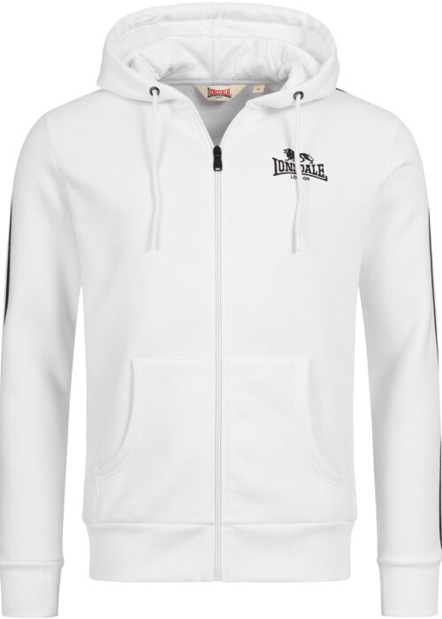 chaqueta de hombre sudadera con capucha con cremallera regular fit blanco/negro