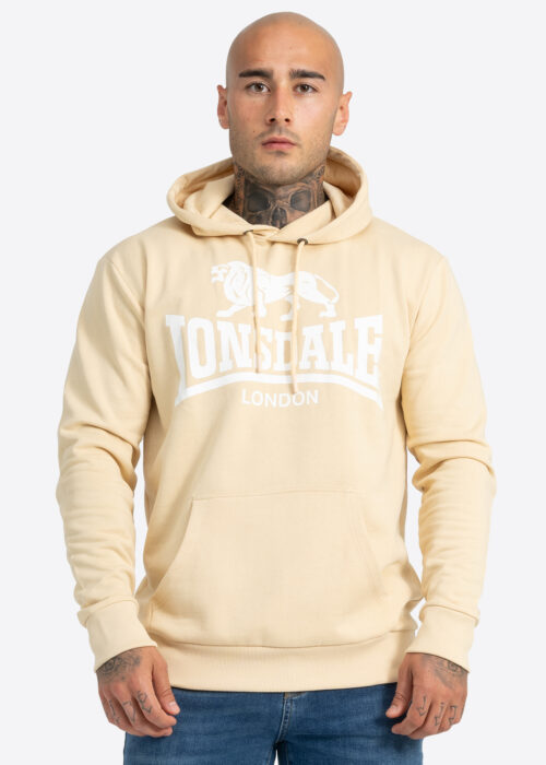 sudadera de hombre con capucha regular fit beige/blanco