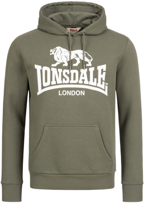 sudadera de hombre con capucha regular fit verde/blanco