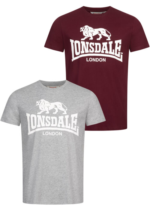 camiseta de hombre regular fit pack doble marl gris/oxblood