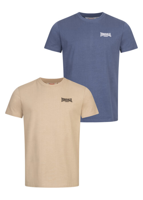 camiseta de hombre regular fit pack doble beige/azul