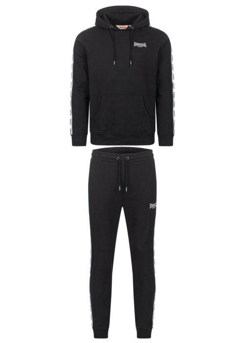 hombre chándal con capucha regular fit negro/blanco