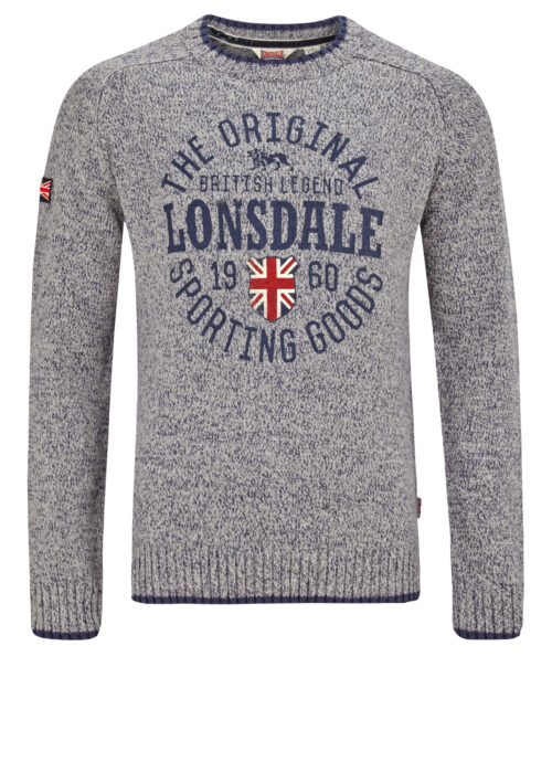 hombre gestrickter pullover slim fit light gris