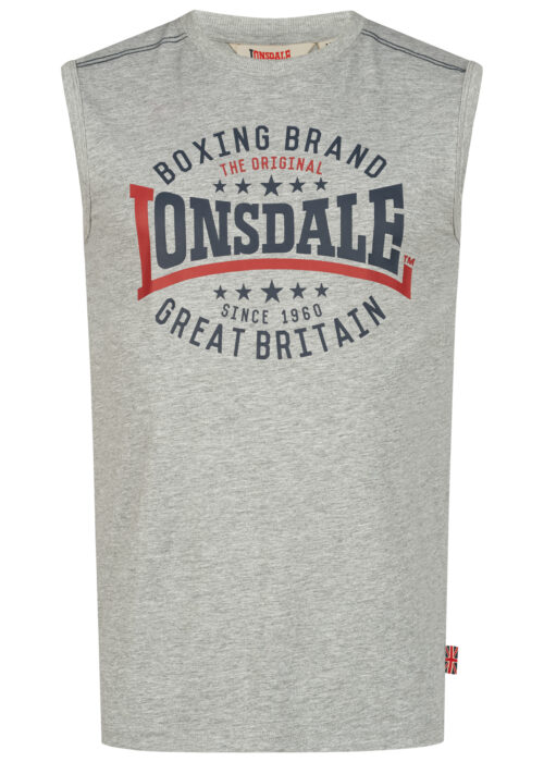 hombre ärmelloses camiseta slim fit marl gris/azul marino/rojo