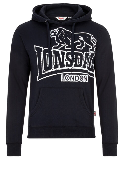 sudadera de hombre con capucha regular fit negro/ecru