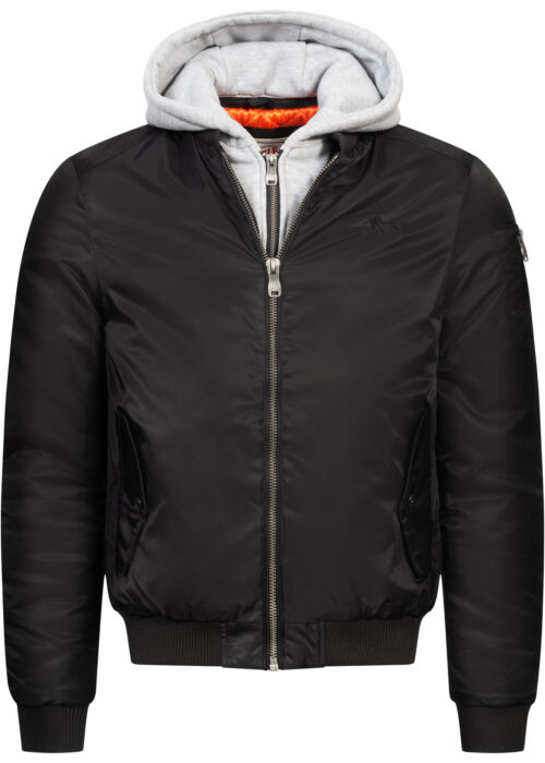 chaqueta de hombre con capucha slim fit negro