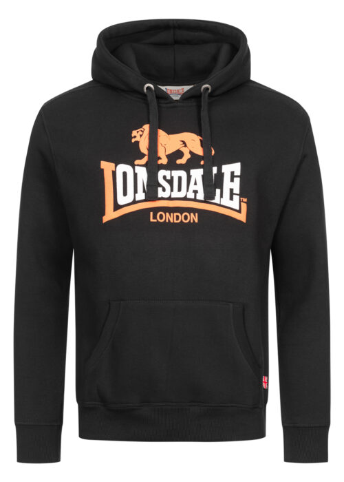 sudadera de hombre con capucha regular fit negro/orange/blanco