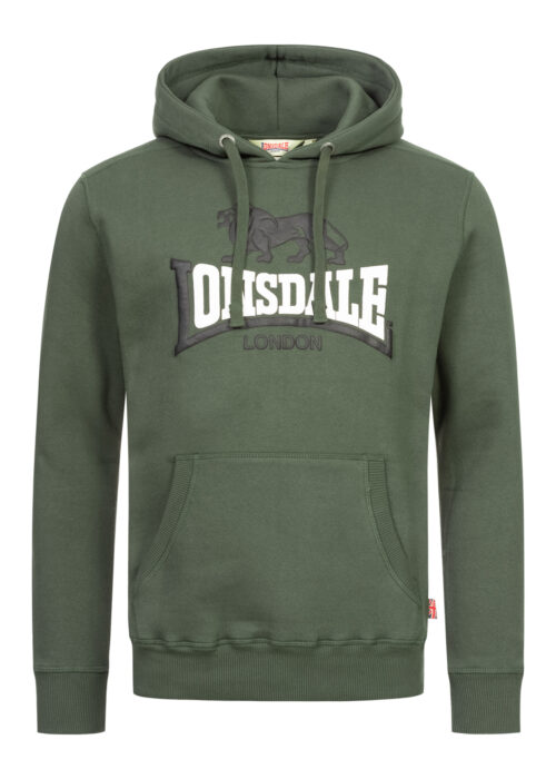 sudadera de hombre con capucha regular fit olive/negro/blanco