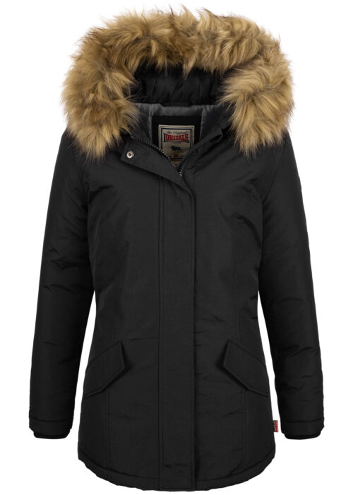 chaqueta de mujer de invierno con capucha negro