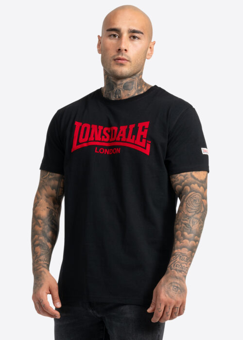 camiseta de hombre regular fit negro/rojo