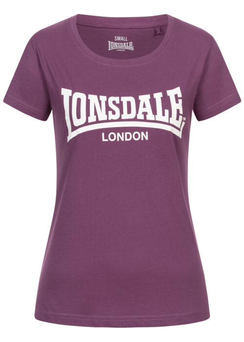 camiseta de mujer aubergine/blanco