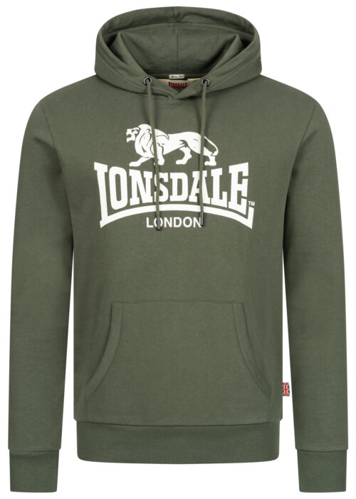 sudadera de hombre con capucha slim fit verde/blanco