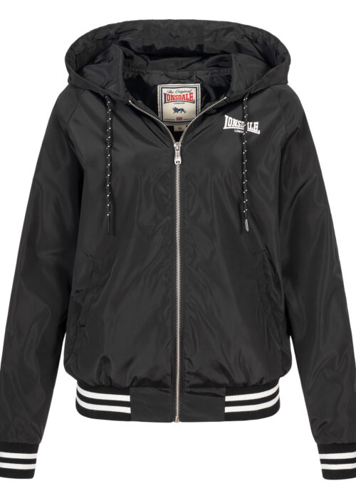 mujer windjacke con capucha negro