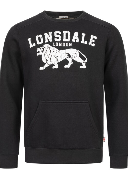 hombre cuello redondo sudadera slim fit negro/ecru