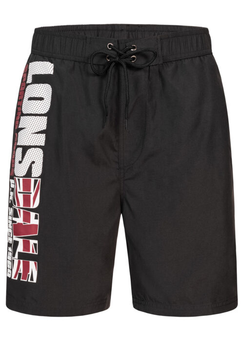 hombre bermudas de playa regular fit negro/rojo/blanco