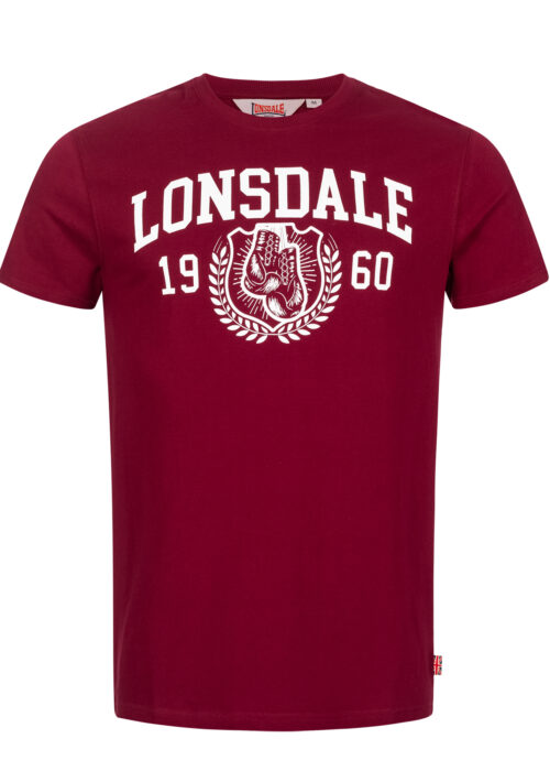 camiseta de hombre regular fit oxblood/blanco