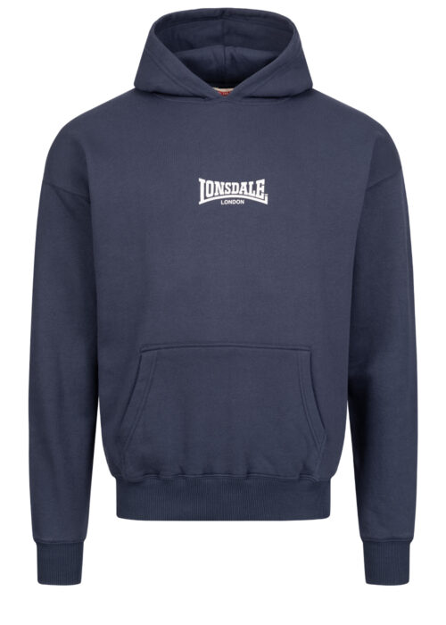 sudadera de hombre con capucha oversize azul marino/ecru