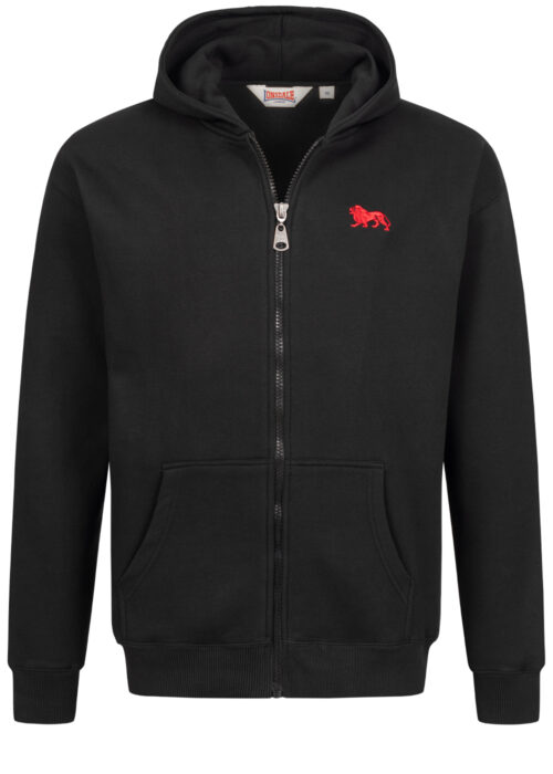 chaqueta de hombre sudadera con capucha con cremallera oversize negro/rojo