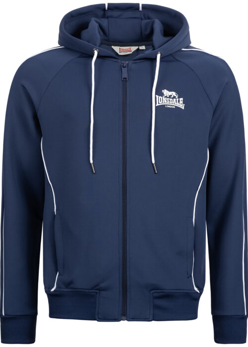 chaqueta de hombre de entrenamiento con capucha regular fit dark azul marino/blanco