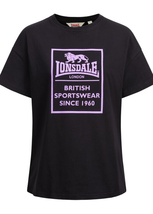 camiseta de mujer oversize negro/lilac