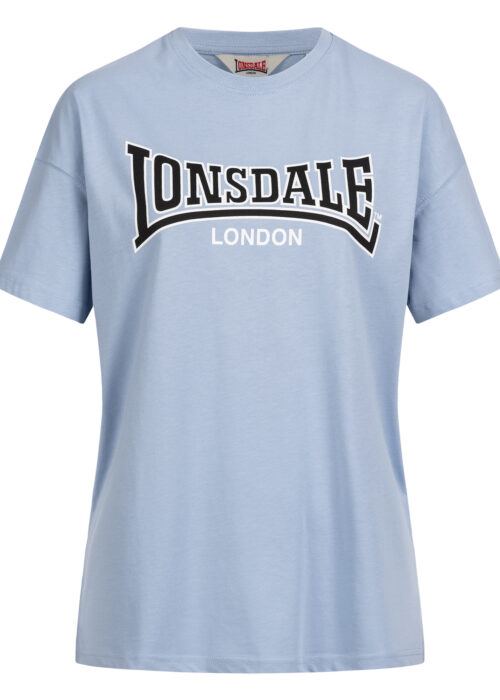 camiseta de mujer oversize pastel azul/negro/blanco