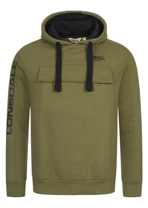 sudadera de hombre con capucha regular fit olive/negro