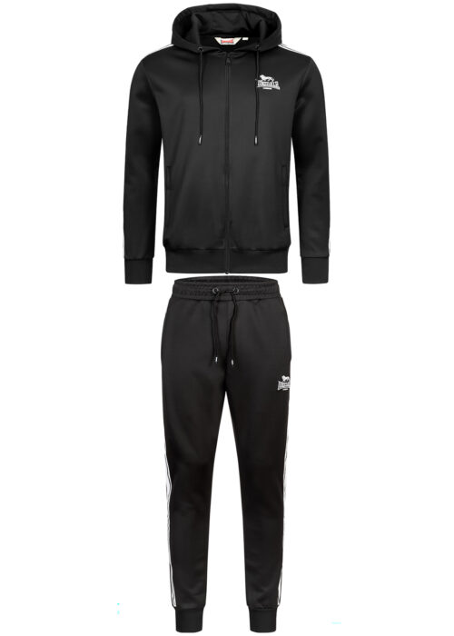 hombre chándal con capucha slim fit negro/blanco