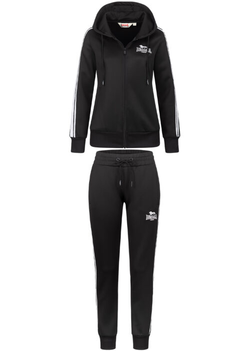 mujer chándal con capucha negro/blanco