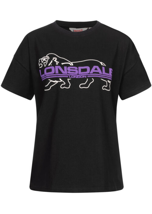camiseta de mujer oversize negro/purple/blanco