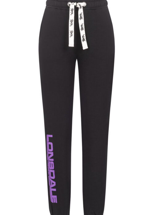 pantalón de mujer de chándal negro/purple/blanco