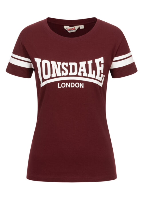 camiseta de mujer oxblood/blanco