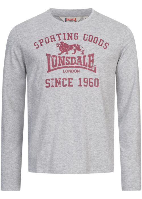 hombre langarmshirt regular fit marl gris/oxblood