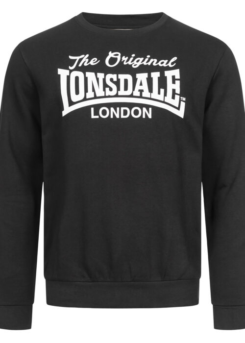 hombre cuello redondo sudadera regular fit negro/blanco