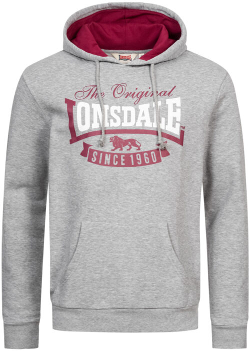 sudadera de hombre con capucha regular fit marl gris/oxblood/blanco