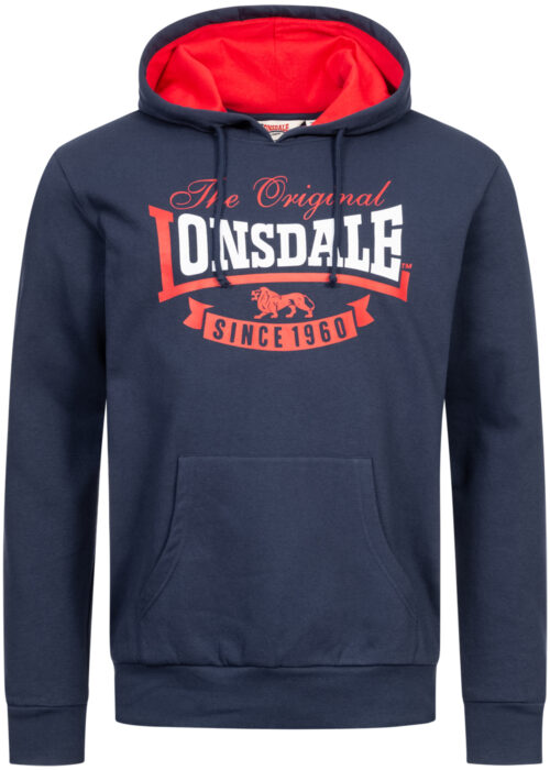 sudadera de hombre con capucha regular fit azul marino/rojo/blanco