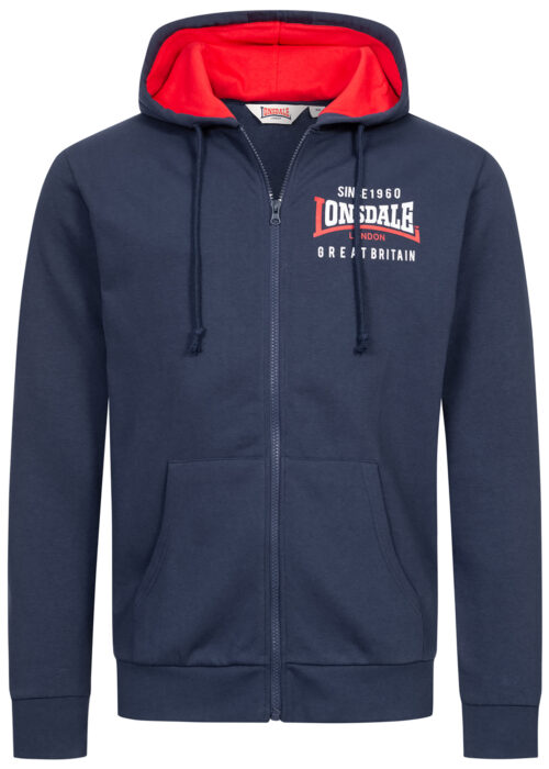 chaqueta de hombre sudadera con capucha con cremallera regular fit azul marino/rojo/blanco