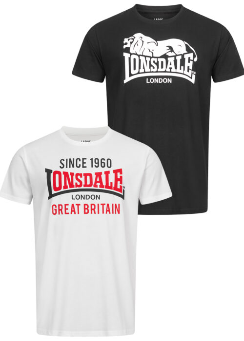 camiseta de hombre regular fit pack doble negro/blanco