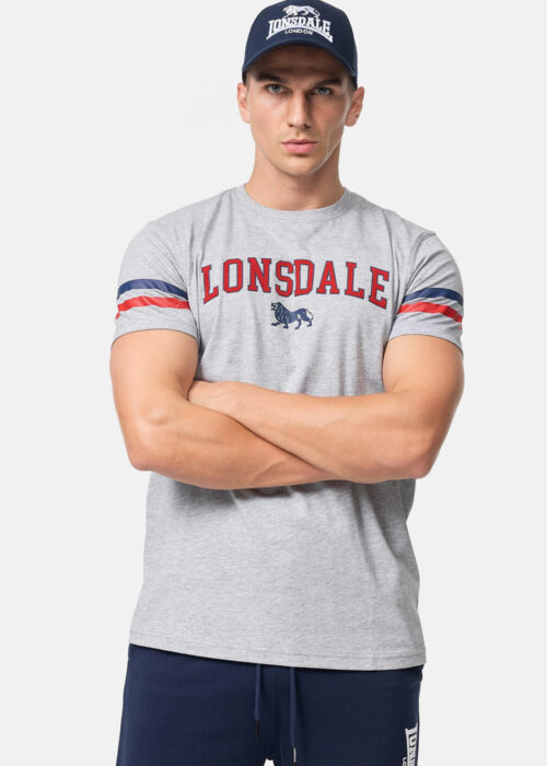 camiseta de hombre regular fit marl gris/azul marino/rojo