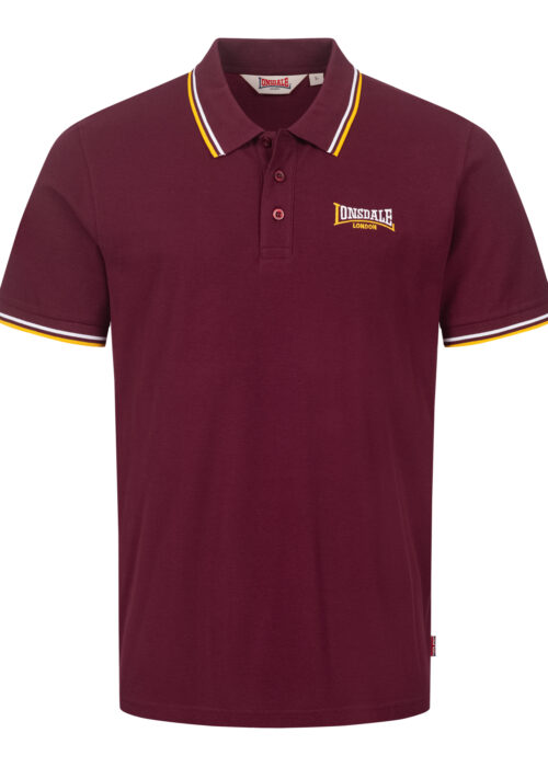 hombre polo regular fit oxblood/yellow/blanco