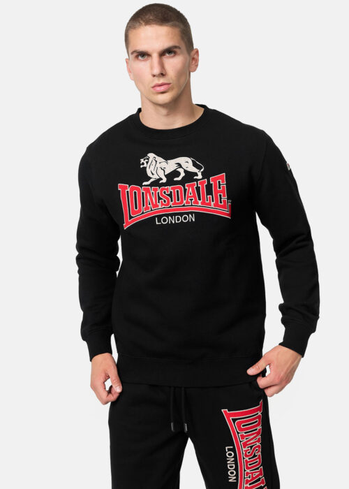 hombre cuello redondo sudadera regular fit negro/rojo/gris