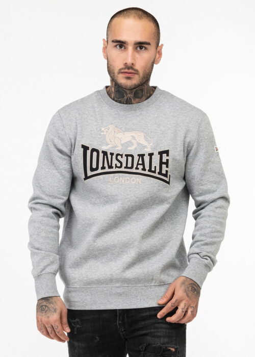 hombre cuello redondo sudadera regular fit marl gris/negro/gris
