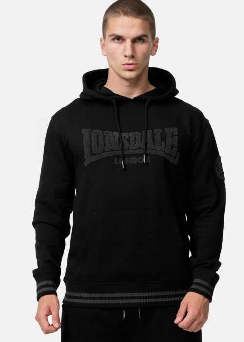 sudadera de hombre con capucha regular fit negro/gris