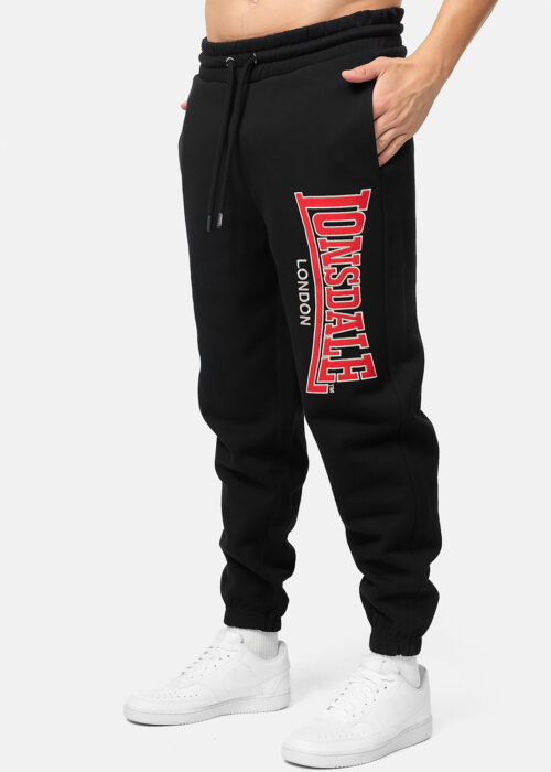 pantalón de hombre de chándal regular fit negro/rojo/blanco