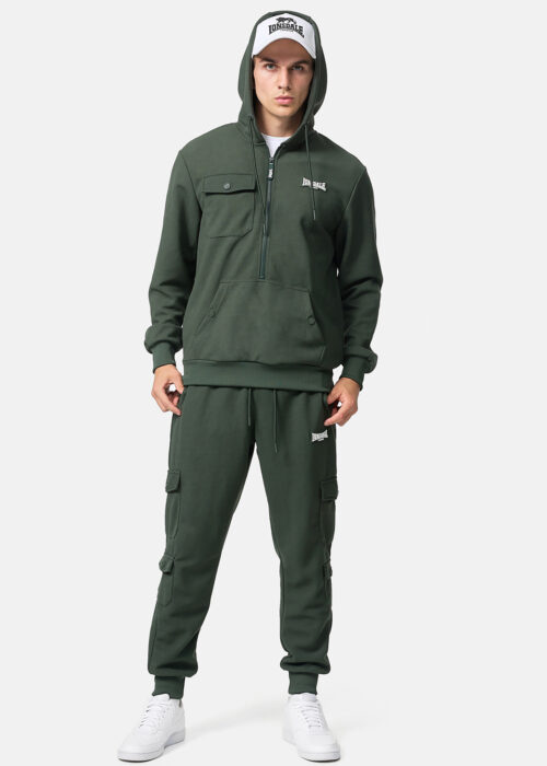 hombre chándal con capucha regular fit olive/blanco