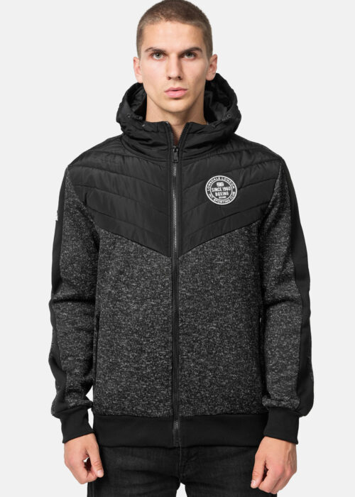 chaqueta de hombre con capucha regular fit marl anthra/negro/blanco