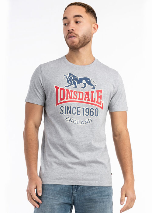 camiseta de hombre regular fit marl gris/azul marino/rojo