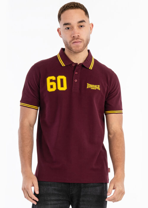 hombre polo regular fit oxblood/yellow